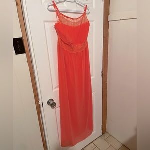 RW&Co Floor length coral halter dress